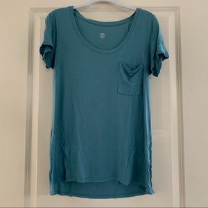 Blue Long Tee with Pocket